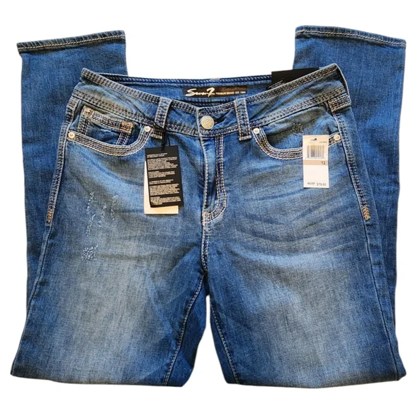 NWT Seven7 Mid Rise Slim Straight Limited Edition Jeans Size 12 - Picture 4 of 8